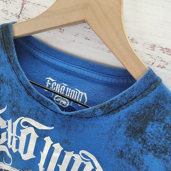 Ecko Unltd MMA Mens Size M Blue Spellout Graphic T Shirt Tee - Picture 6 of 8